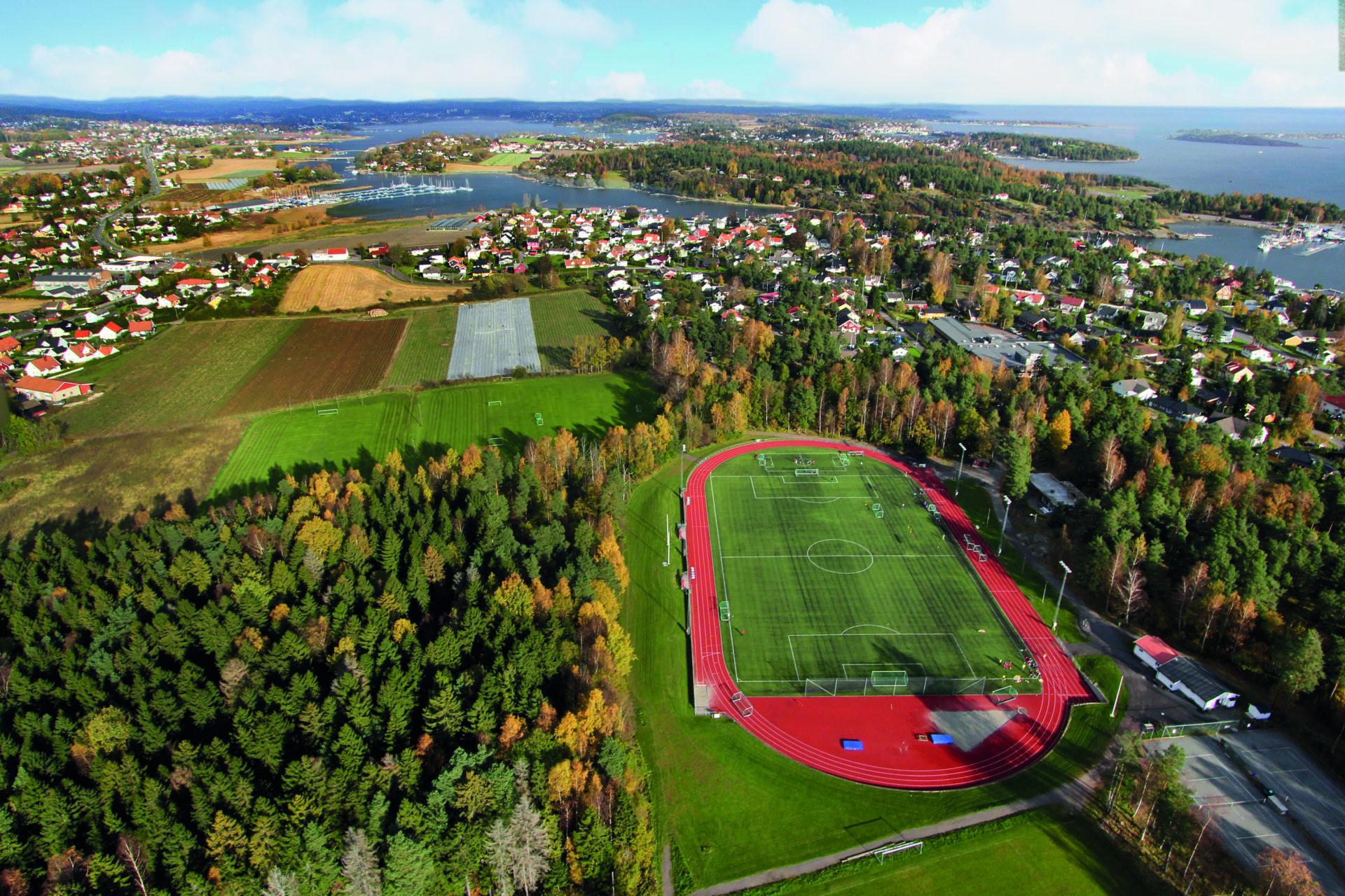 Dronebilde av Nesskogen