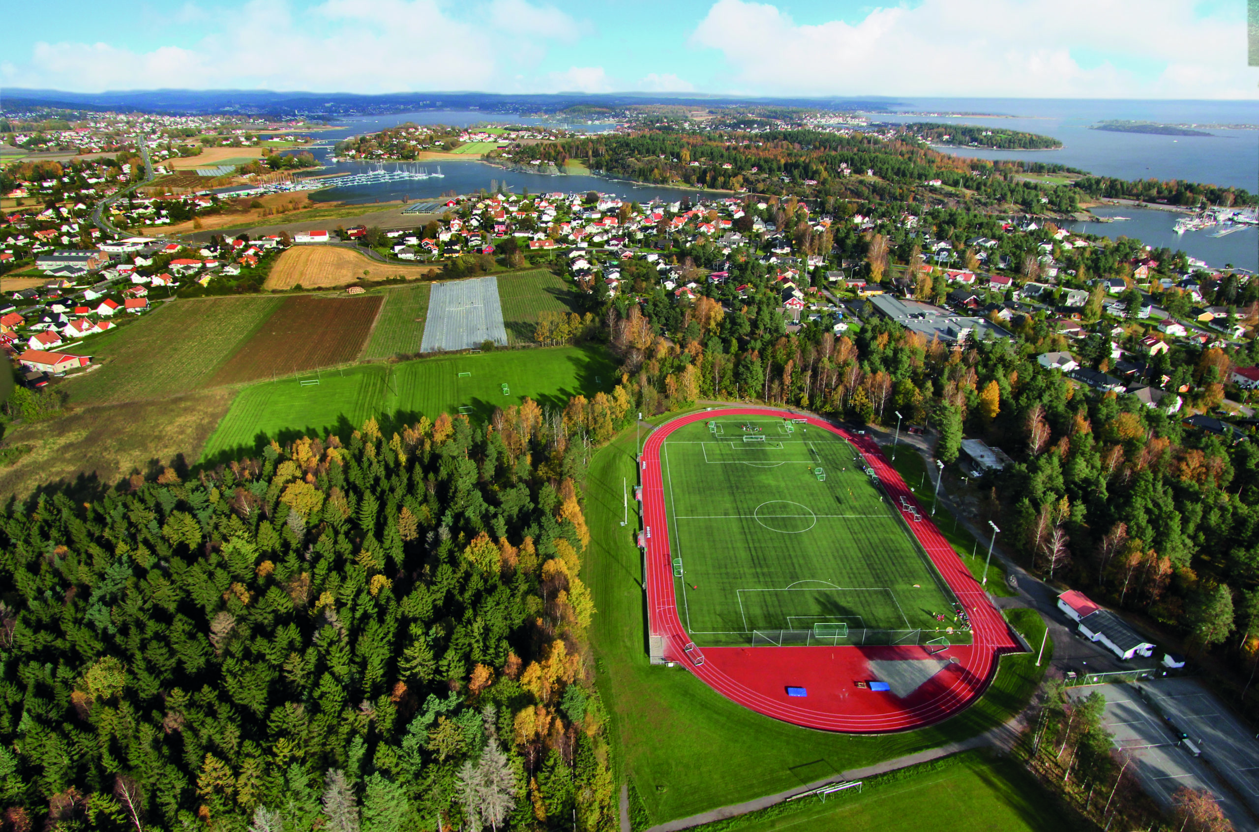 Dronebilde av Nesskogen